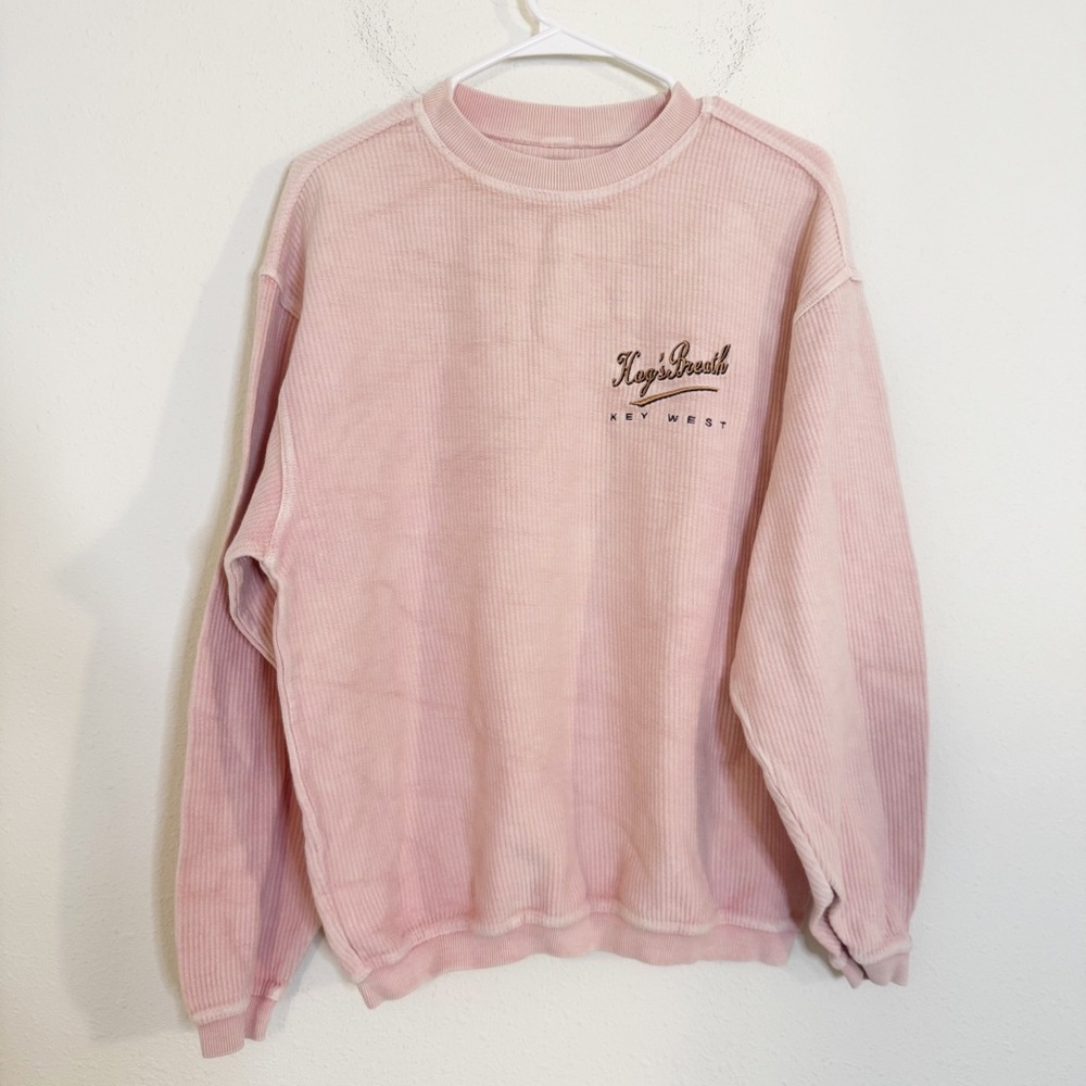 Corded crew key west long sleeve crew oversized neck sweatshirt